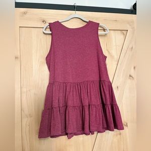 Women’s sleeveless ruffle tiered top. Size medium